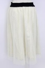 画像2: axes femme / チュールプリーツスカート  アイボリーＸ黒 T-26-02-17-027-AX-SK-SA-ZT517 (2)