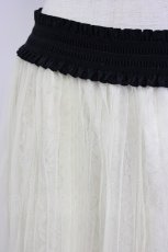 画像3: axes femme / チュールプリーツスカート  アイボリーＸ黒 T-26-02-17-027-AX-SK-SA-ZT517 (3)