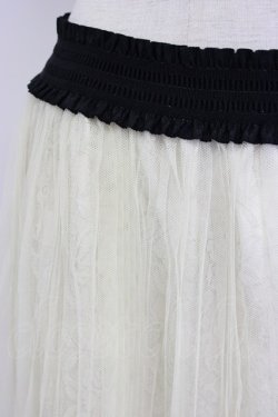 画像3: axes femme / チュールプリーツスカート  アイボリーＸ黒 T-26-02-17-027-AX-SK-SA-ZT