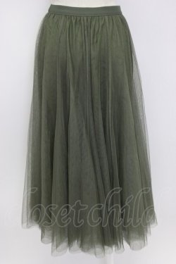 画像2: axes femme / ロングチュールスカート  カーキ T-26-02-17-028-AX-SK-SA-ZT