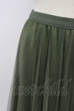 画像3: axes femme / ロングチュールスカート  カーキ T-26-02-17-028-AX-SK-SA-ZT