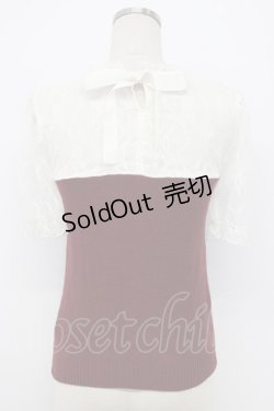 画像2: axes femme / レース切替ビスチェ風トップス M ワイン T-26-02-17-001-AX-TO-SA-ZT