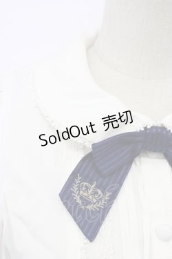 画像3: Secret Honey / クラウン刺繍リボンタイブラウス  アイボリーＸ青 T-26-02-17-005-CA-BL-SA-ZT567