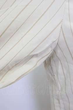 画像4: axes femme / 王冠ボタンストライプフリルブラウス M ベージュ T-26-02-17-006-AX-BL-SA-ZT