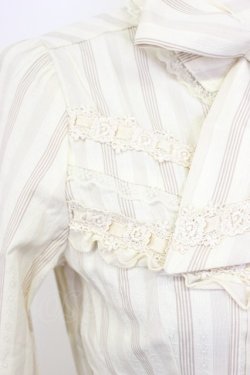 画像3: axes femme / ボウタイ付きストライプブラウス  ベージュ T-26-02-17-007-AX-BL-SA-ZT