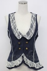 画像1: axes femme / チェーン使いクラシカルベスト  ネイビーＸ白 T-26-02-17-009-AX-TO-SA-ZT551 (1)