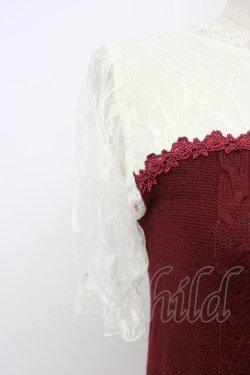 画像4: axes femme / レース切替ビスチェ風トップス M ワイン T-26-02-17-001-AX-TO-SA-ZT