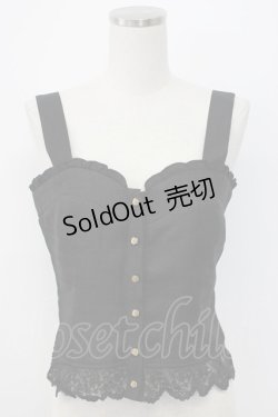 画像1: axes femme / 薔薇釦ビスチェ  ブラック T-26-02-17-010-AX-TO-SA-ZT551