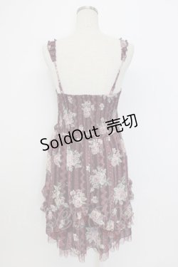 画像2: axes femme / バラ×レースシャーリングワンピース M ワイン T-26-02-17-013-AX-OP-SA-ZT