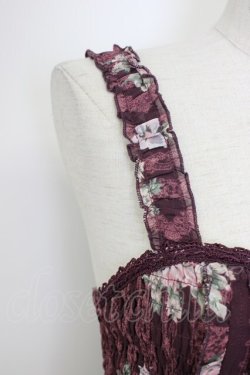 画像3: axes femme / バラ×レースシャーリングワンピース M ワイン T-26-02-17-013-AX-OP-SA-ZT