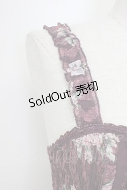 画像3: axes femme / バラ×レースシャーリングワンピース M ワイン T-26-02-17-013-AX-OP-SA-ZT