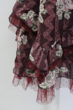 画像5: axes femme / バラ×レースシャーリングワンピース M ワイン T-26-02-17-013-AX-OP-SA-ZT