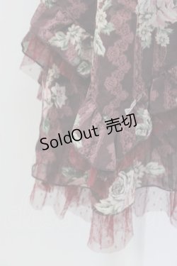 画像5: axes femme / バラ×レースシャーリングワンピース M ワイン T-26-02-17-013-AX-OP-SA-ZT