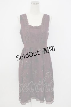 画像1: axes femme / 裾2WAYメルヘン柄ワンピース M ワイン T-26-02-17-014-AX-OP-SA-ZT