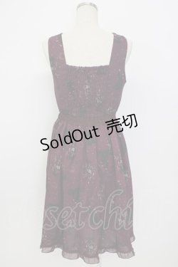 画像2: axes femme / 裾2WAYメルヘン柄ワンピース M ワイン T-26-02-17-014-AX-OP-SA-ZT