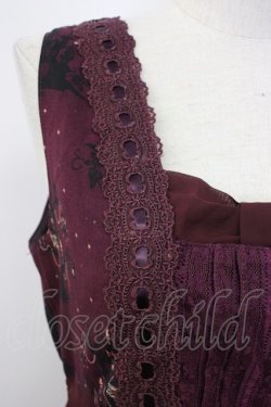 画像3: axes femme / 裾2WAYメルヘン柄ワンピース M ワイン T-26-02-17-014-AX-OP-SA-ZT