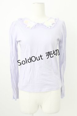 画像1: Nile Perch / 流れ星ワッペン襟カットソー  ラベンダー T-26-02-18-001-LO-TO-SA-ZT570