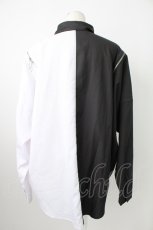 画像2: THICC / 肩ZIPシャツ  黒Ｘ白 T-26-02-18-002-PU-BL-SA-ZT570 (2)