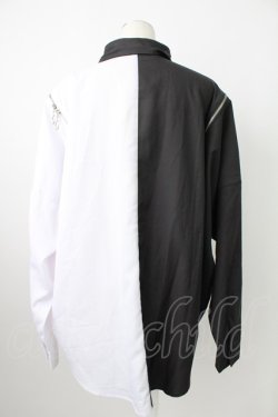 画像2: THICC / 肩ZIPシャツ  黒Ｘ白 T-26-02-18-002-PU-BL-SA-ZT