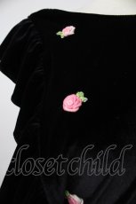 画像6: Nile Perch / ミニローズ柄ベルベットジャンパースカート  黒ｘピンク T-26-02-18-016-LO-OP-SA-ZT552 (6)