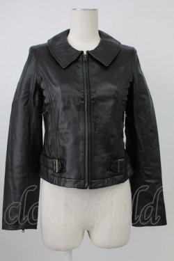 画像1: Emily Temple cute / ラムレザースカラップブルゾン  黒 T-26-02-18-019-ET-JA-SA-ZT