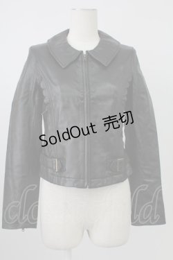 画像1: Emily Temple cute / ラムレザースカラップブルゾン  黒 T-26-02-18-019-ET-JA-SA-ZT510