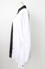 画像4: THICC / 肩ZIPシャツ  黒Ｘ白 T-26-02-18-002-PU-BL-SA-ZT570 (4)