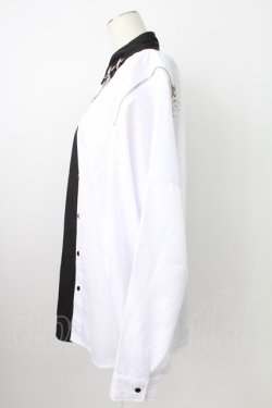 画像4: THICC / 肩ZIPシャツ  黒Ｘ白 T-26-02-18-002-PU-BL-SA-ZT