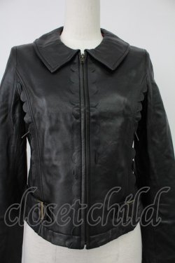 画像6: Emily Temple cute / ラムレザースカラップブルゾン  黒 T-26-02-18-019-ET-JA-SA-ZT
