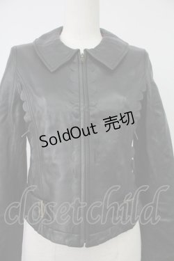 画像6: Emily Temple cute / ラムレザースカラップブルゾン  黒 T-26-02-18-019-ET-JA-SA-ZT510