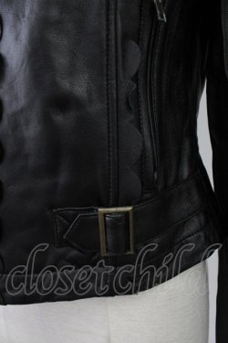 画像7: Emily Temple cute / ラムレザースカラップブルゾン  黒 T-26-02-18-019-ET-JA-SA-ZT