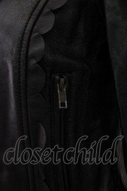 画像8: Emily Temple cute / ラムレザースカラップブルゾン  黒 T-26-02-18-019-ET-JA-SA-ZT