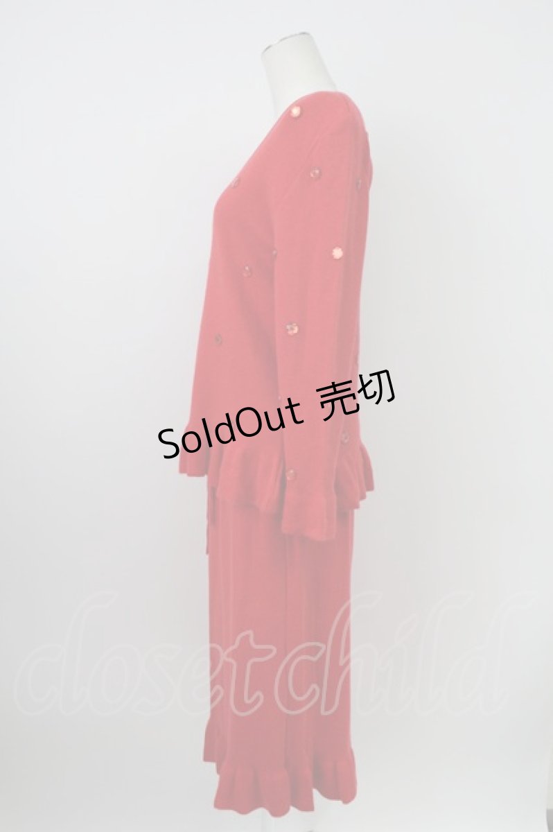 画像3: PINK HOUSE / 丸ビジューニットトップス&ニットスカートセットアップ  赤 T-26-02-18-020-LO-TO-SA-ZT510 (3)