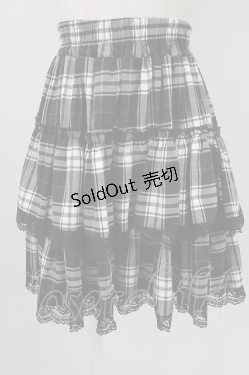 画像1: VOLCAN&APHRODITE / チェックスカート  黒チェック T-26-02-18-021-PU-SK-SA-ZT566 (1)