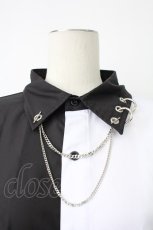 画像5: THICC / 肩ZIPシャツ  黒Ｘ白 T-26-02-18-002-PU-BL-SA-ZT570 (5)