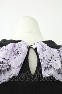 画像3: Nile Perch / 流れ星ワッペン襟カットソー  黒Ｘラベンダー T-26-02-18-003-LO-TO-SA-ZT