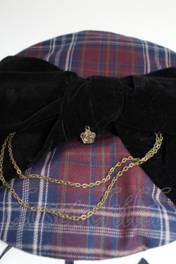 画像4: axes femme / タータンチェックリボンベレー  ワイン T-26-02-18-028-AX-AC-SA-ZT