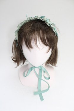 画像1: Chalmiere / フリルヘッドドレス  グリーン T-26-02-18-030-0-AC-SA-ZT