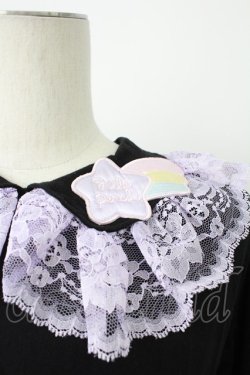 画像6: Nile Perch / 流れ星ワッペン襟カットソー  黒Ｘラベンダー T-26-02-18-003-LO-TO-SA-ZT