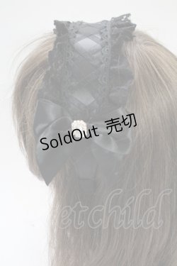 画像5: MA*RS / 編み上げリボンビジューヘッドドレスカチューシャ  黒 T-26-02-18-032-EL-AC-SA-ZT486