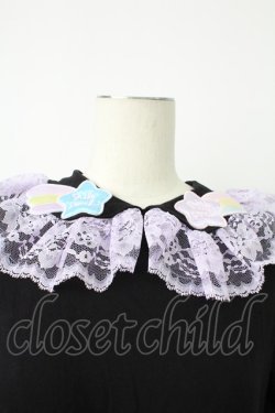 画像7: Nile Perch / 流れ星ワッペン襟カットソー  黒Ｘラベンダー T-26-02-18-003-LO-TO-SA-ZT