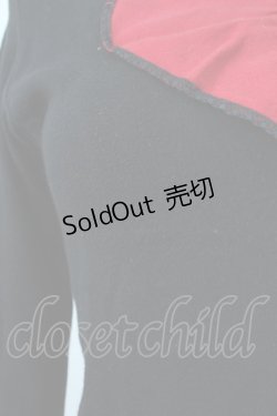 画像3: MILK / ハートモチーフカットソー  黒Ｘ赤 T-26-02-18-004-ML-TO-SA-ZT