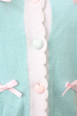 画像5: Nile Perch / リボンデザイン2カラーカーディガン  サックスＸアイボリー T-26-02-18-005-LO-TO-SA-ZT