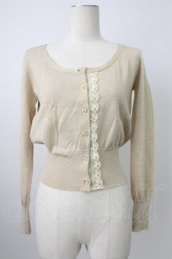 画像1: Emily Temple cute / フロントレースラメニットカーディガン  ゴールド T-26-02-18-006-ET-TO-SA-ZT