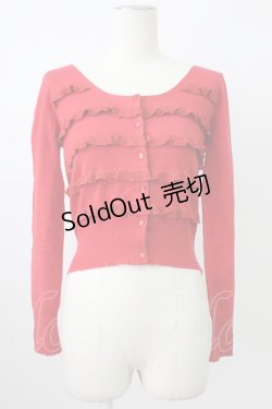 画像1: Emily Temple cute / ラメフリルカーディガン  赤 T-26-02-18-008-ET-TO-SA-ZT570