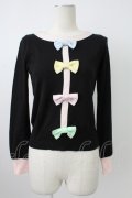MILK / カラフルリボンニットトップス  黒Ｘカラフル T-26-02-18-011-ML-TO-SA-ZT