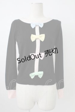 画像1: MILK / カラフルリボンニットトップス  黒Ｘカラフル T-26-02-18-011-ML-TO-SA-ZT570