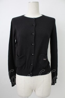 画像1: MILK / ハートポケットカーディガン  黒 T-26-02-18-012-ML-TO-SA-ZT