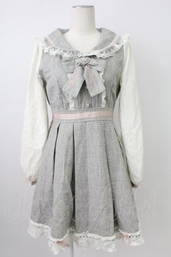 画像1: LIZ LISA / セーラー衿ワンピース   グレーＸピンクＸアイボリー T-26-02-18-013-LO-OP-SA-ZT