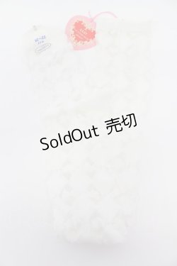 画像1: BABY,THE STARS SHINE BRIGHT / BABYダイヤ柄シースルーオーバーニーソックス  白 T-26-02-19-001-BA-ZA-SA-ZT437